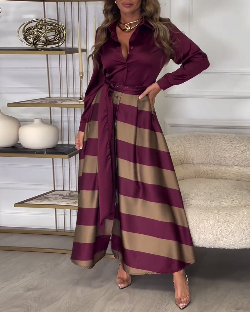 Ariana - Rochie Elegantă cu Dungi