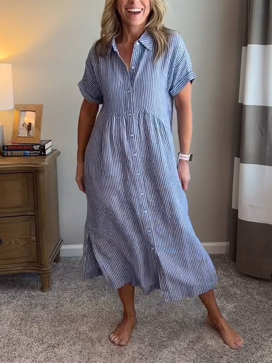 CLAIRE – ROCHIE CAMASĂ CU DUNGI FĂRĂ EFORT