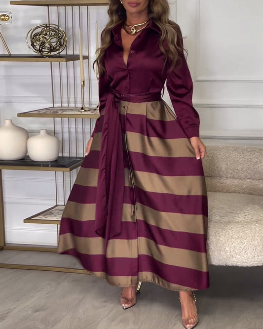 Ariana - Rochie Elegantă cu Dungi