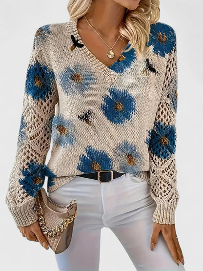 LIZA | Pulover elegant cu flori