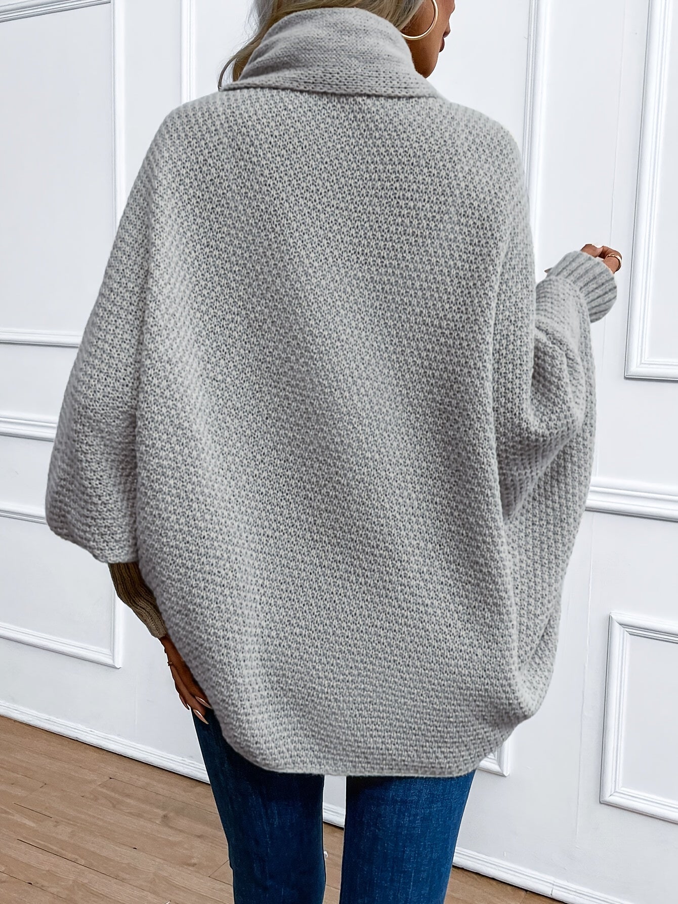 Zinnia - Cardigan Tricotat cu Mâneci Tip Pânză