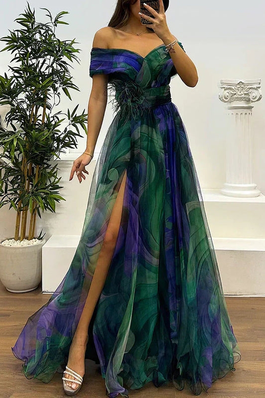 Aurora | Rochie Maxi Off-Shoulder Uimitoare