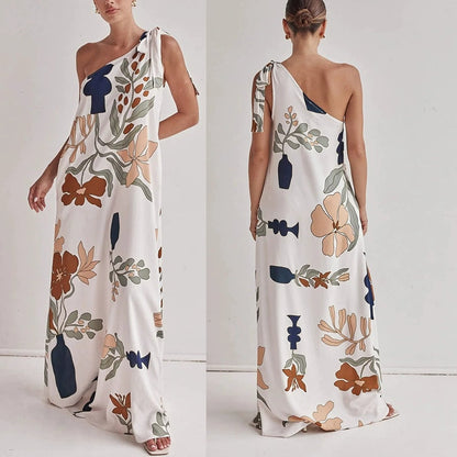 MILLIE – ROCHIE MAXI CU UN UMĂR PRINTATĂ