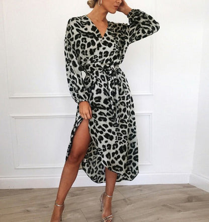 SELAH – ROCHIE MAXI CU PATRON LEOPARD PENTRU TOAMNĂ
