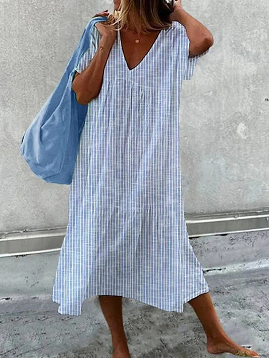 LIANA – ROCHIE MIDI STRIATĂ CU GĂCITĂ ÎN V
