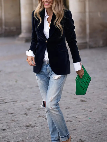 Savannah – Blazer Elegant din Catifea
