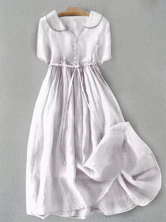 Lureta - Rochie elegantă din bumbac și in