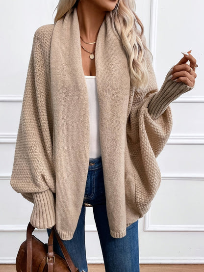 Zinnia - Cardigan Tricotat cu Mâneci Tip Pânză