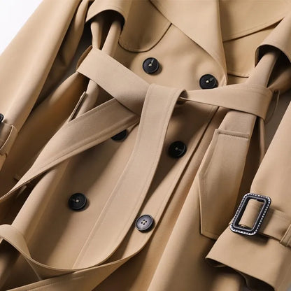 Amoura™ - Trench Coat cu Curea, Clasic și Elegant