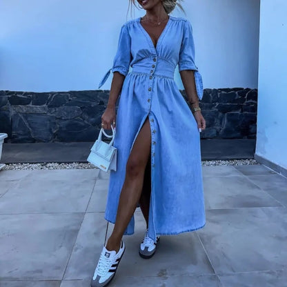 Marit | Rochie din Denim Radiant