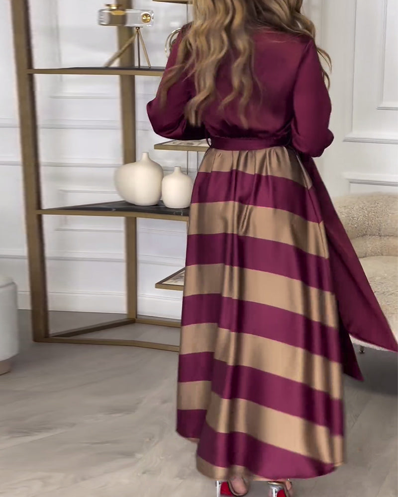 Ariana - Rochie Elegantă cu Dungi