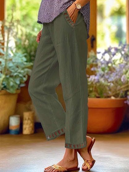 Wren – Pantaloni Croiți Relaxați cu Detalii Contrastante