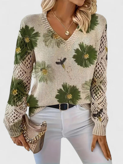 LIZA | Pulover elegant cu flori