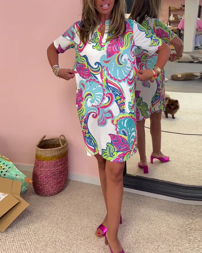 Rochie Slim Fit Cu Imprimare