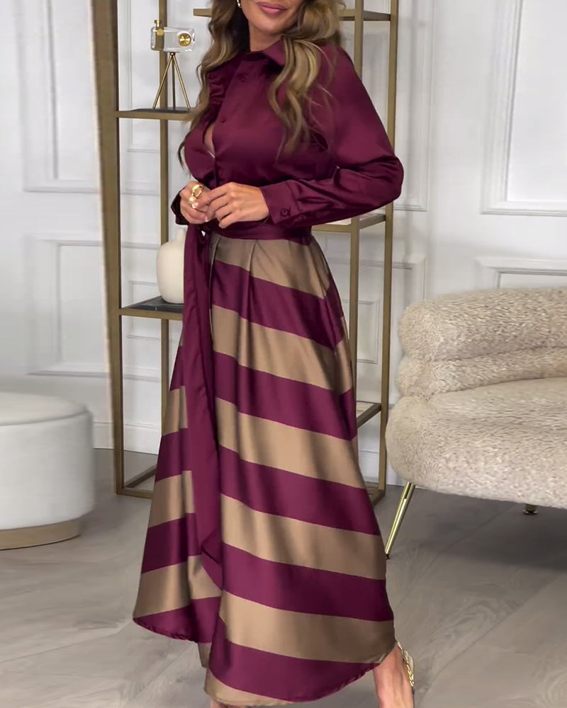 Ariana - Rochie Elegantă cu Dungi