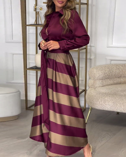 Ariana - Rochie Elegantă cu Dungi