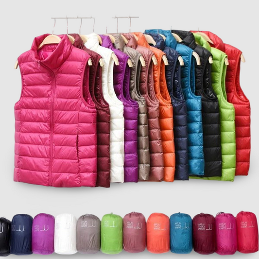 Charlotte – Vestă Waterproof Nouă cu Pene de Rață Albă