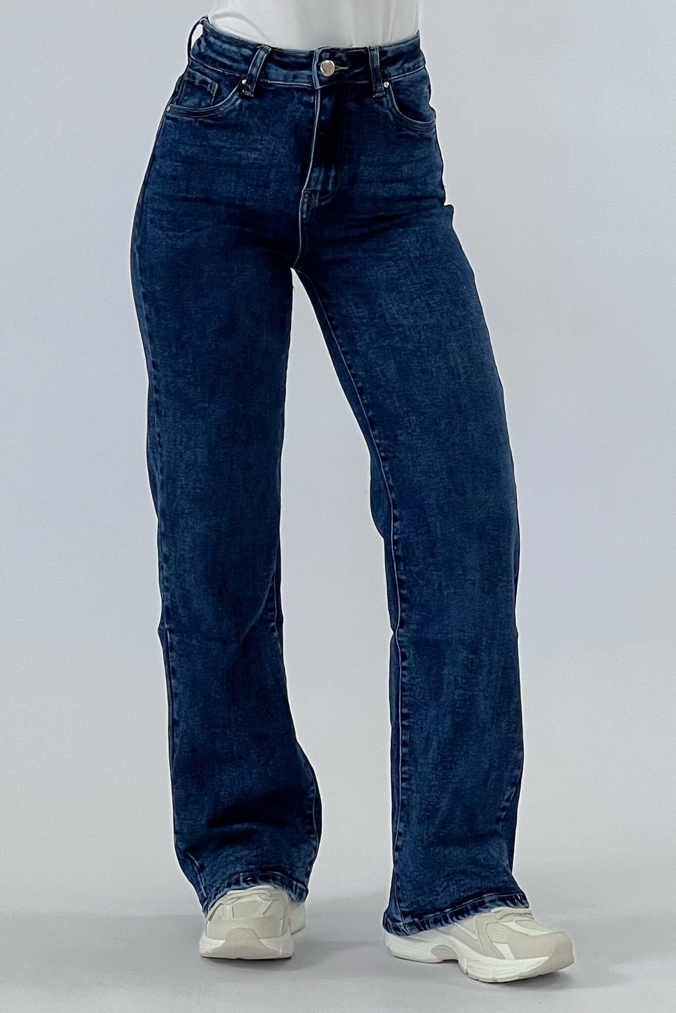 Andra – Blugi Wide Leg, culoare Albastru Regal