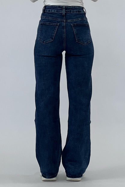 Andra – Blugi Wide Leg, culoare Albastru Regal