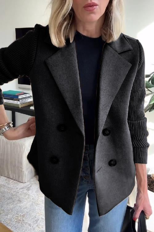 Freya - Blazer Elegant cu Mâneci Tricotate