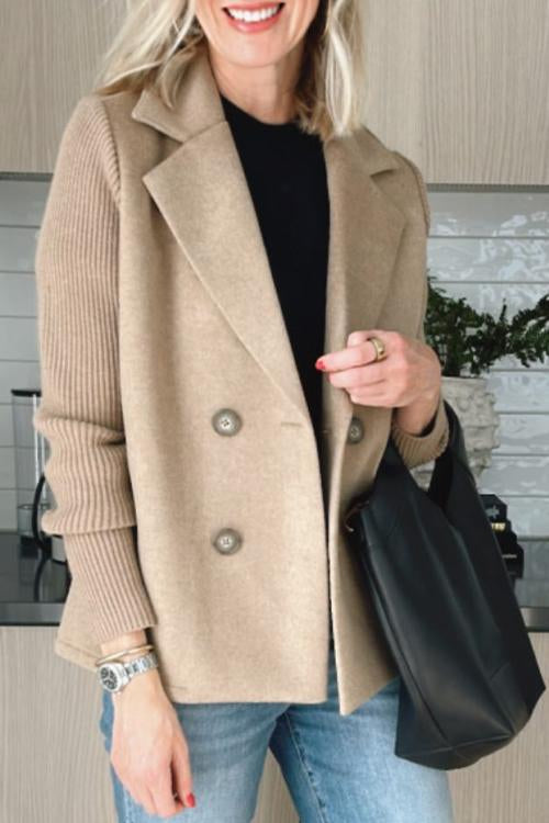 Freya - Blazer Elegant cu Mâneci Tricotate