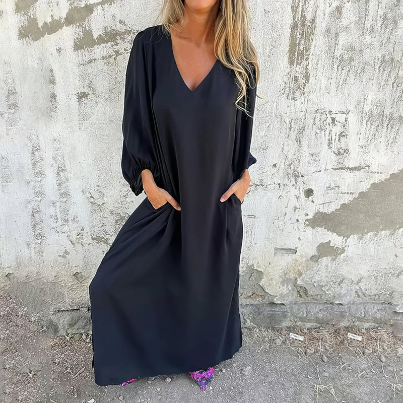 Ella | Rochie Boho Lungă cu Buzunare
