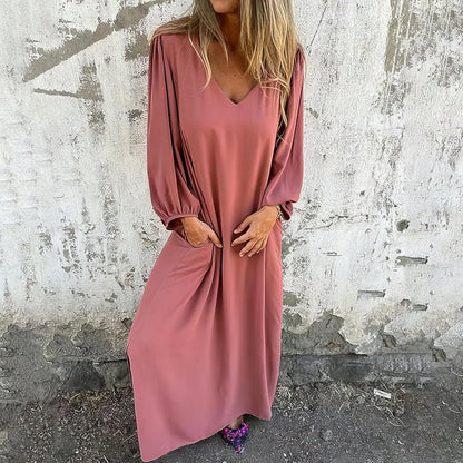 Ella | Rochie Boho Lungă cu Buzunare