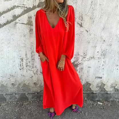 Ella | Rochie Boho Lungă cu Buzunare
