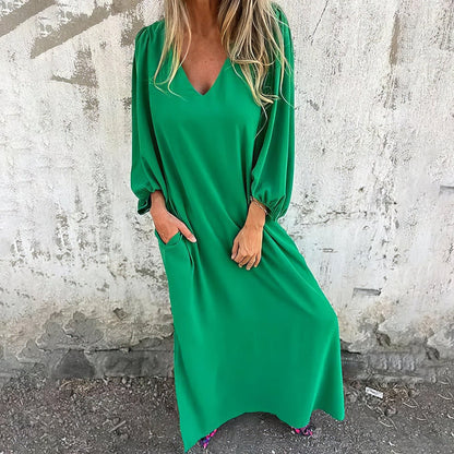 Ella | Rochie Boho Lungă cu Buzunare
