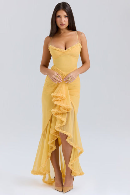 LYDIA – ROCHIE VINTAGE GLAM CU VOLANE