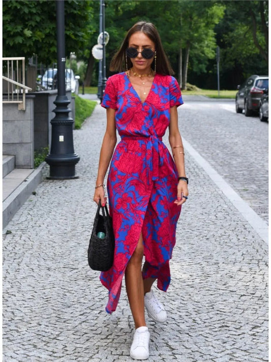 Rochie lungă cu imprimeu – Clove