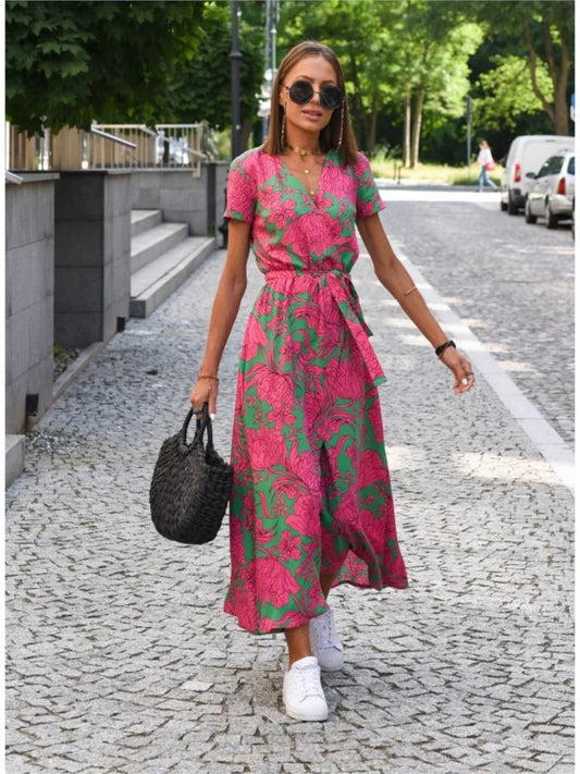 Rochie lungă cu imprimeu – Clove