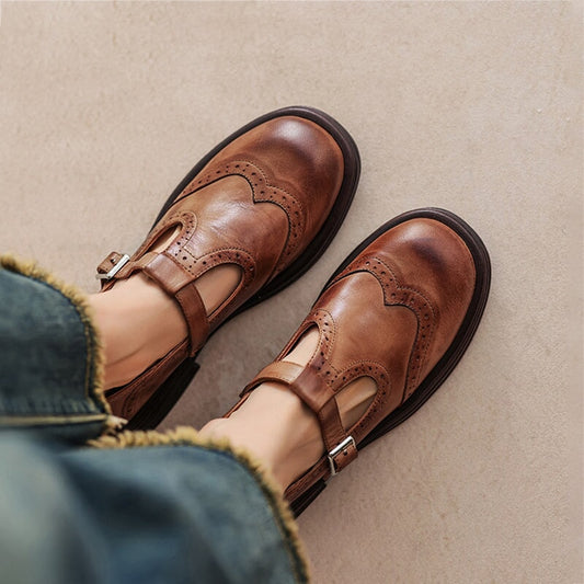 ALINA | Pantofi eleganți Mary Jane din piele