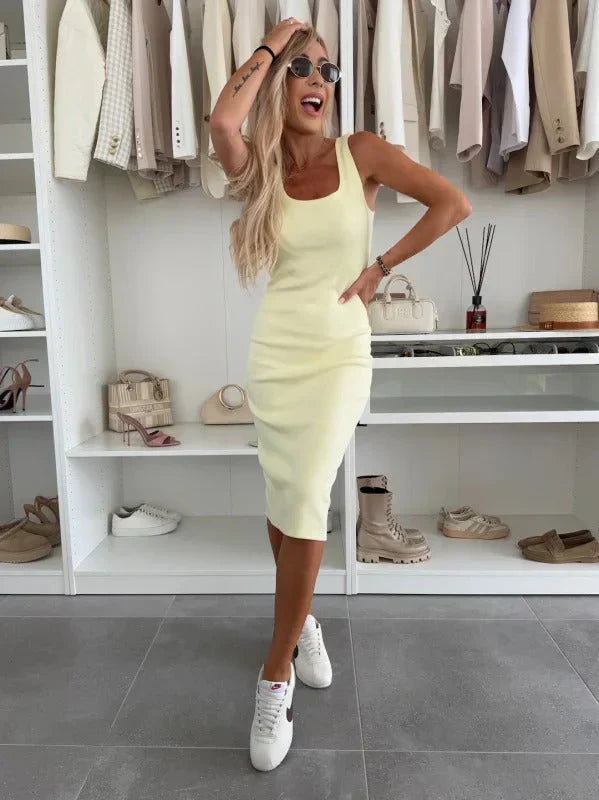 Manon | Rochie Midi Confortabilă & Vest