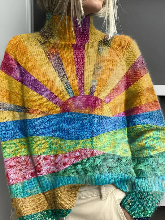 Noortje - Pulover cu guler înalt, vesel și colorat