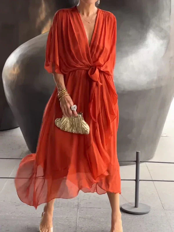 Ulani | Rochie Flowy cu Decolteu în V