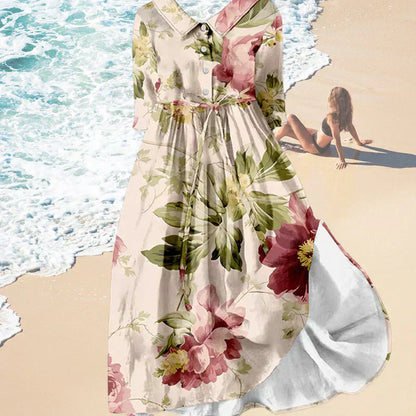Romilly | Rochie cu șnur și imprimeu floral