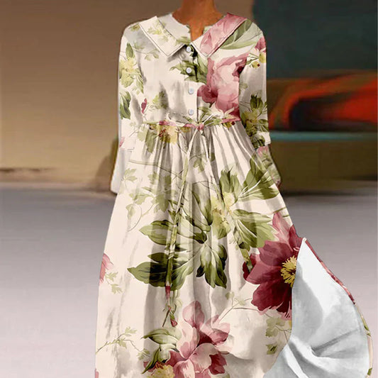 Romilly | Rochie cu șnur și imprimeu floral