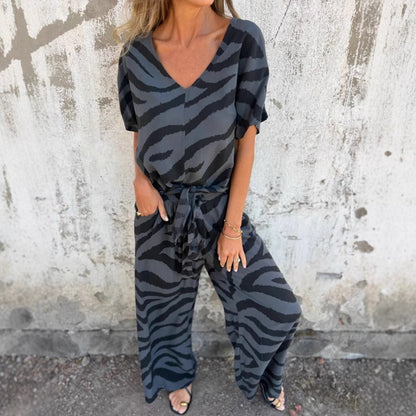 Evelina | Bluză și Pantaloni cu Model Zebra