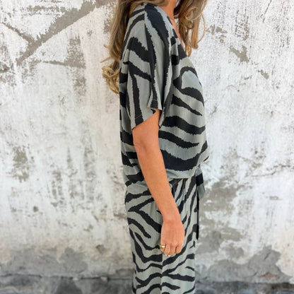 Evelina | Top și Pantaloni cu Print Zebra