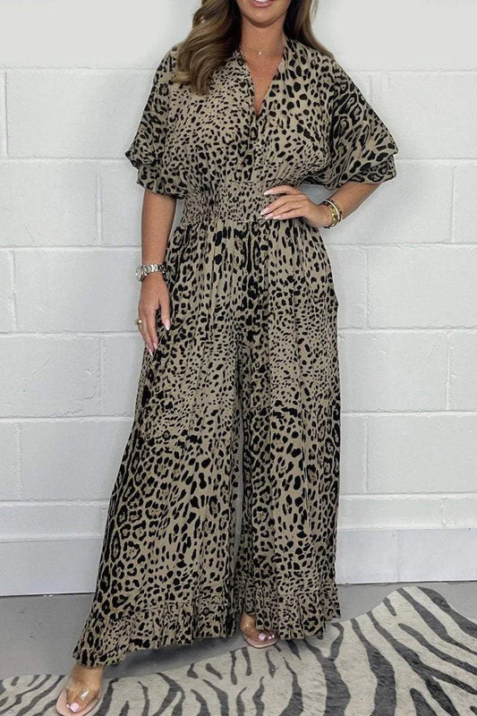 Zariah | Rochie V cu imprimeu leopard