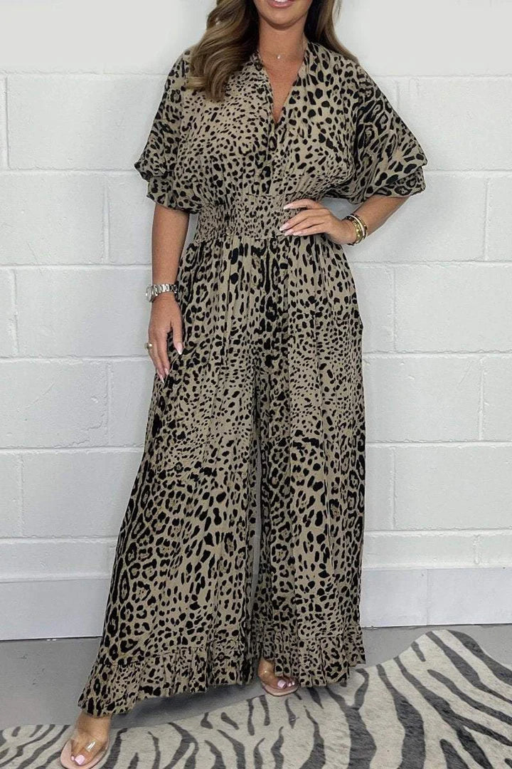 Zariah | Rochie V cu imprimeu leopard