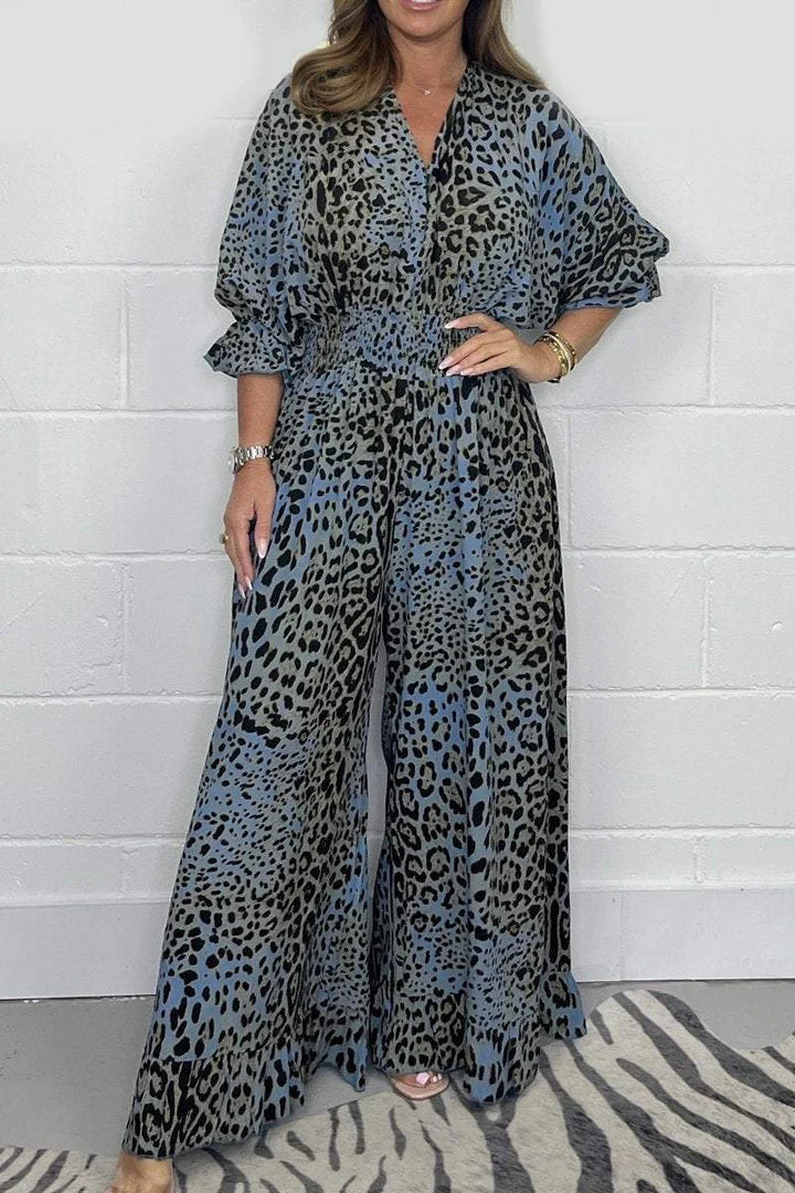 Zariah | Rochie V cu imprimeu leopard