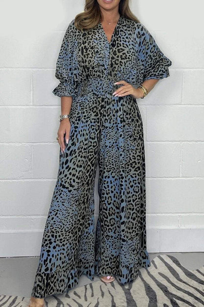 Zariah | Rochie V cu imprimeu leopard