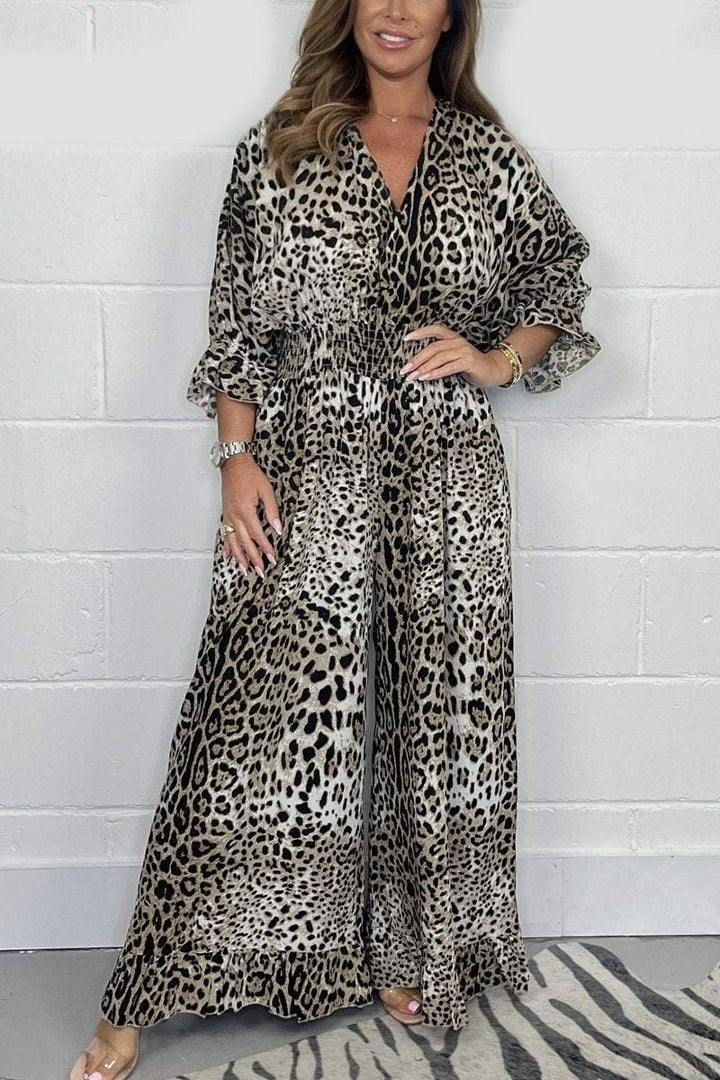 Zariah | Rochie V cu imprimeu leopard