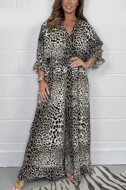 Zariah | Rochie V cu imprimeu leopard