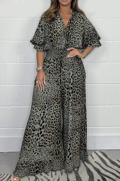 Zariah | Rochie V cu imprimeu leopard