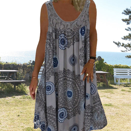 MARISSA – ROCHIE MIDI FĂRĂ MÂNECI CU BRIZĂ COSTIERĂ