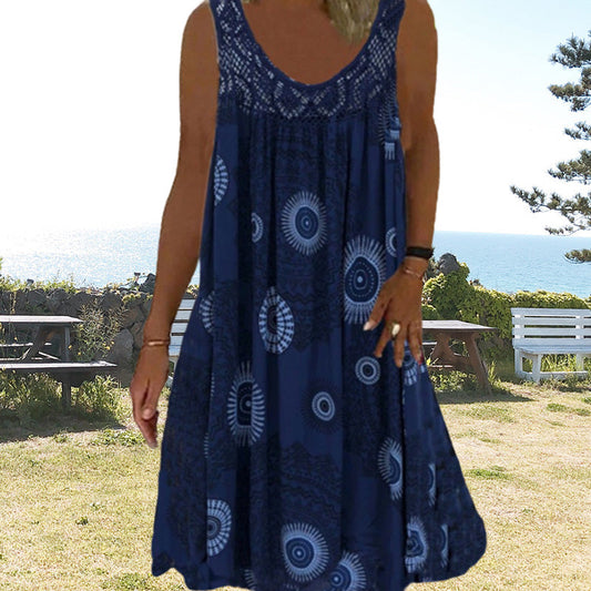 MARISSA – ROCHIE MIDI FĂRĂ MÂNECI CU BRIZĂ COSTIERĂ