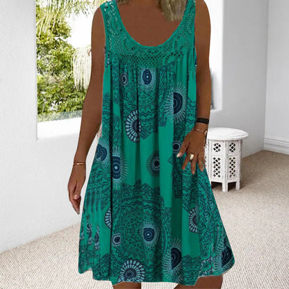 MARISSA – ROCHIE MIDI FĂRĂ MÂNECI CU BRIZĂ COSTIERĂ